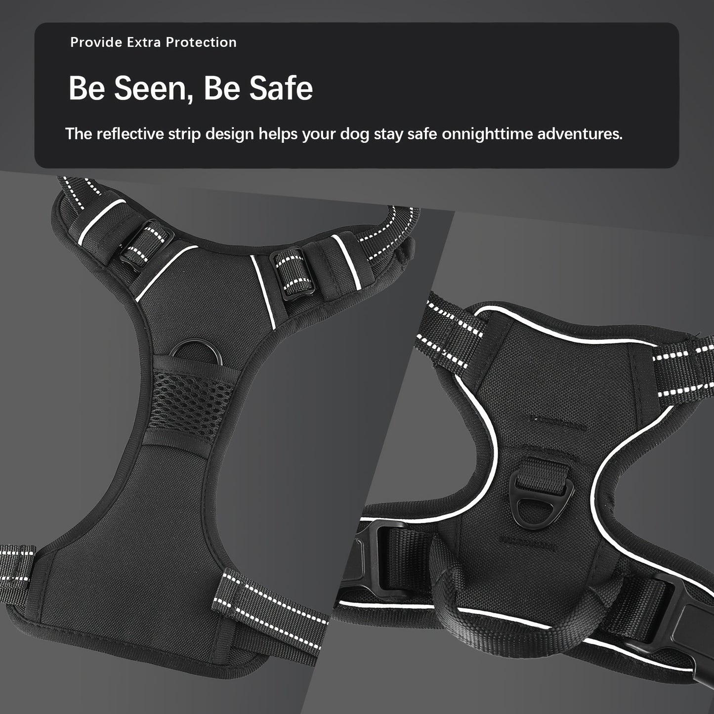3pcs Escape-Proof Dog Harness Set with Leash