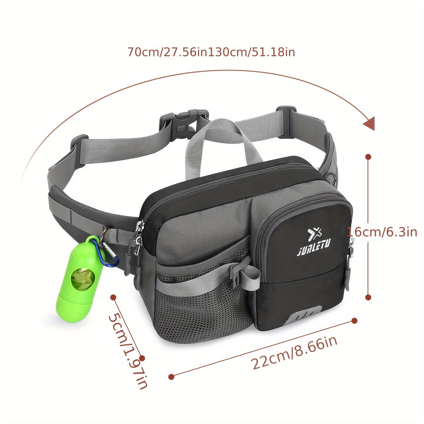 Retractable Leash With Waist Bag, Storage Bag,Traction Rope
