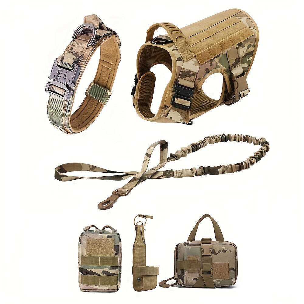 4pcs Tactical Dog Harness and Vest Set