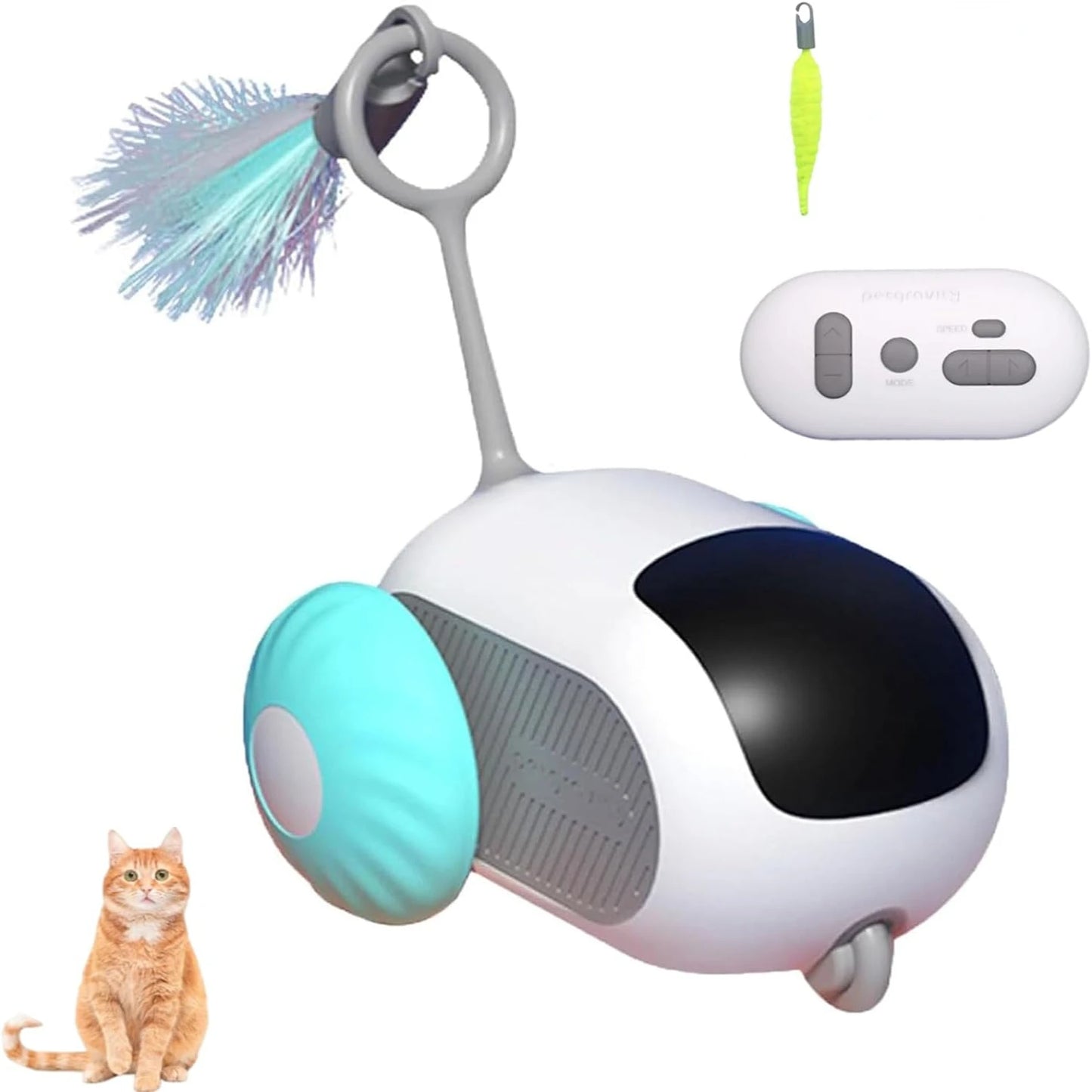 Turbo Tail Remote Control Interactive Cats Toy with Feathers (2 pcs