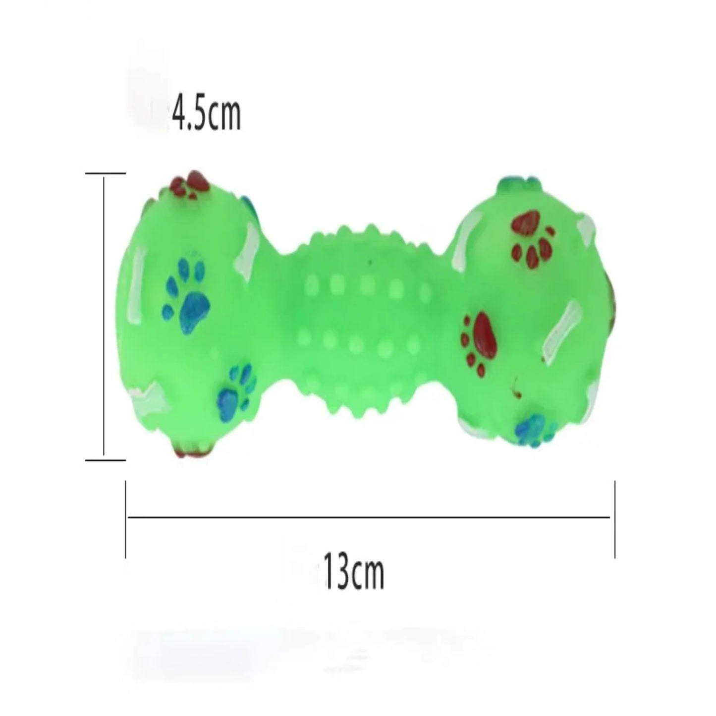 Paw Print Dumbbell Chew Squeaker Non-toxic