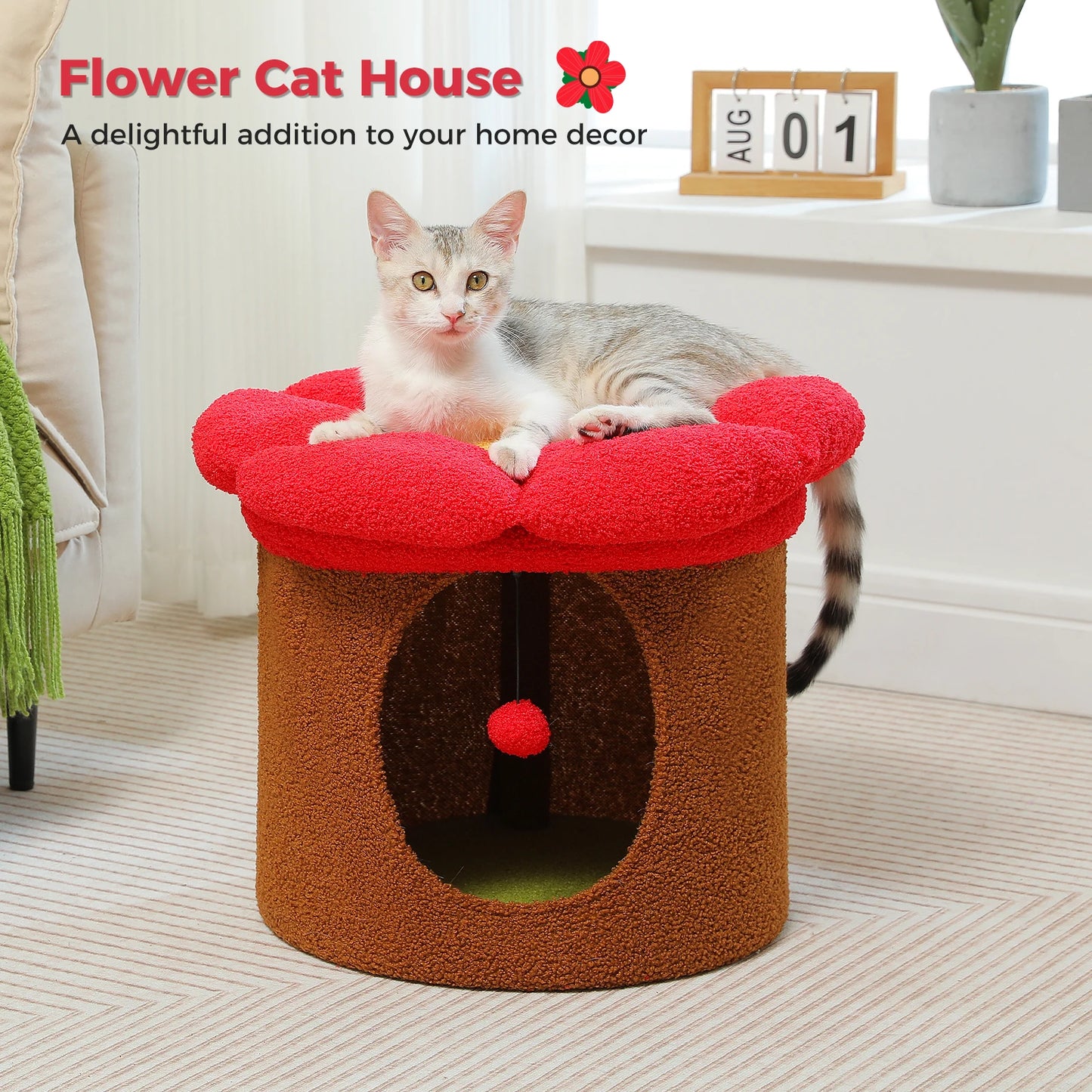 Flower Double-Deck, Large Cat Condo
