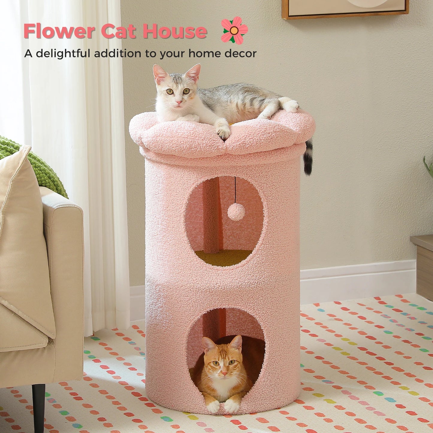 Flower Double-Deck, Large Cat Condo