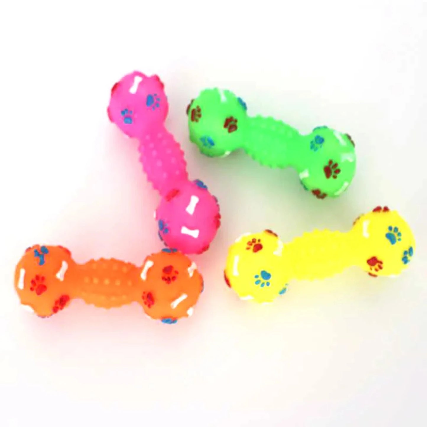 Paw Print Dumbbell Chew Squeaker Non-toxic