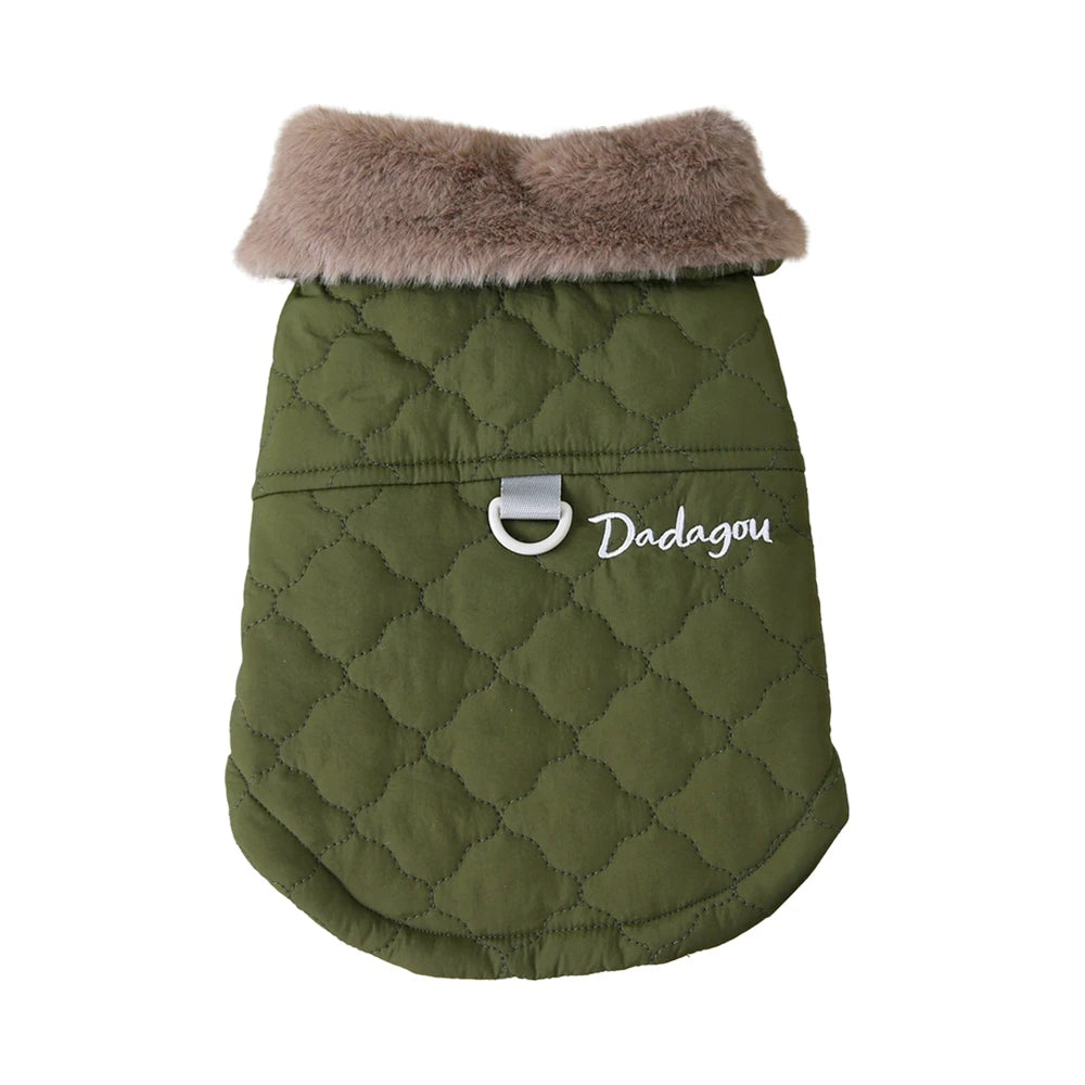 Winter Big Fur Collar Dog Jacket