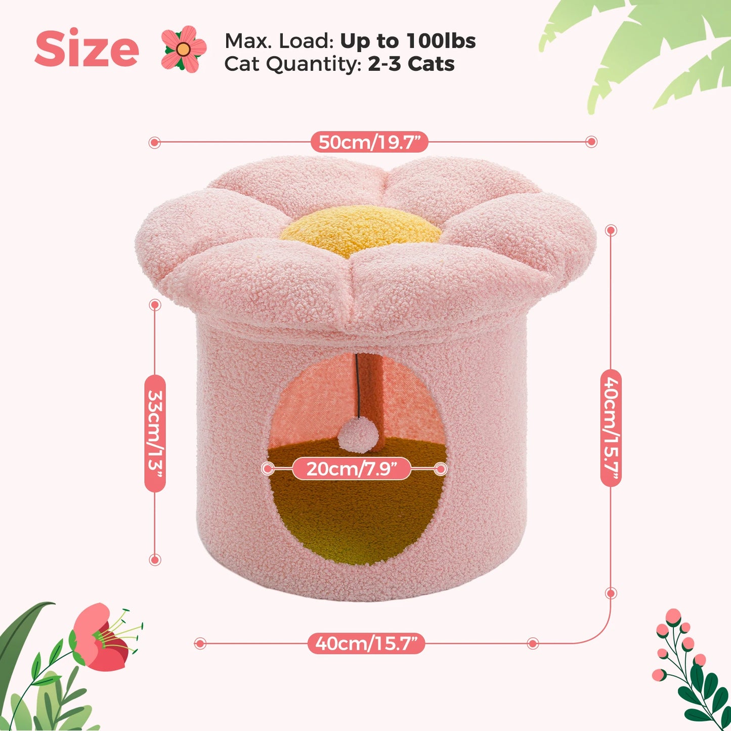 Flower Double-Deck, Large Cat Condo