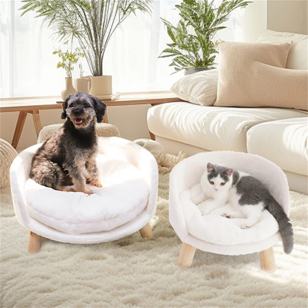Ultra Soft Elevated Pet Sofa Bed with Waterproof Padded Cushion
