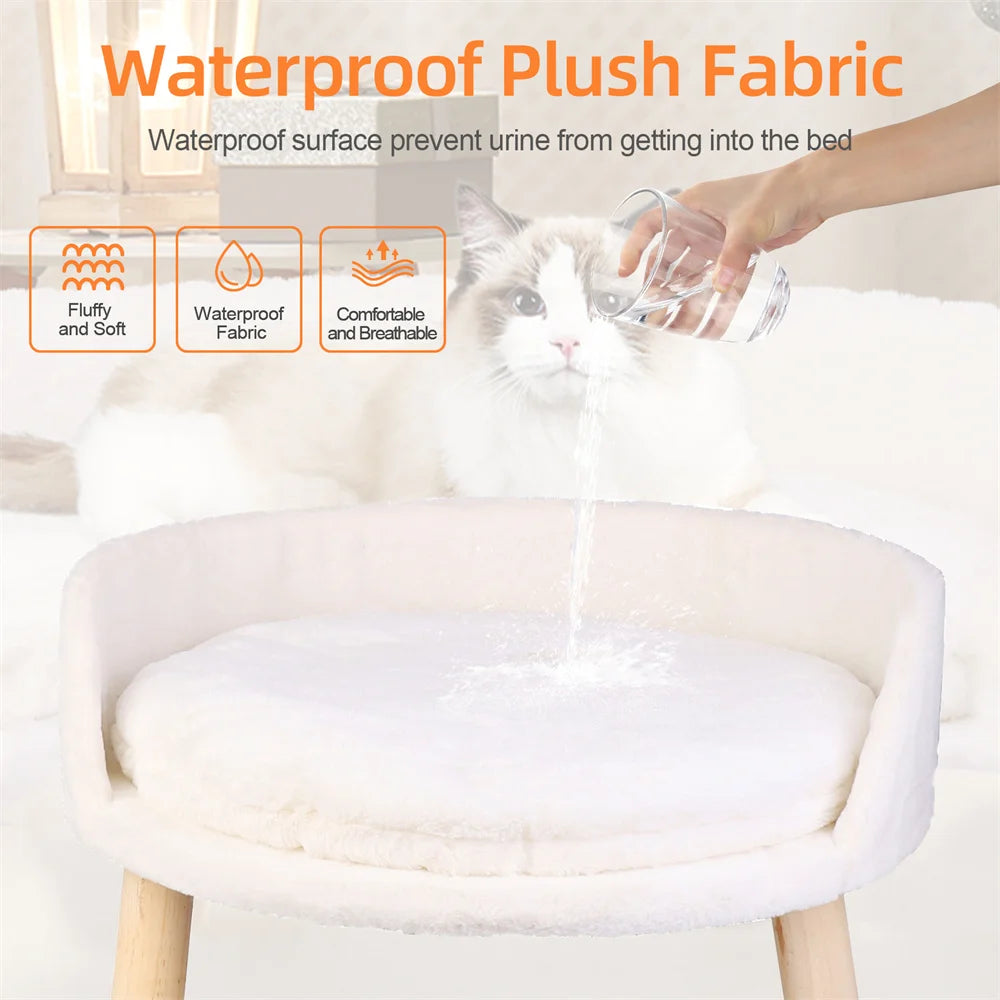 Ultra Soft Elevated Pet Sofa Bed with Waterproof Padded Cushion