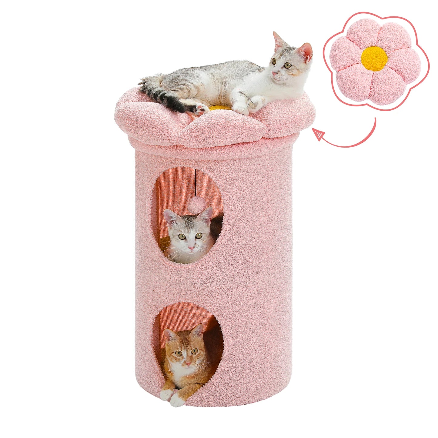 Flower Double-Deck, Large Cat Condo
