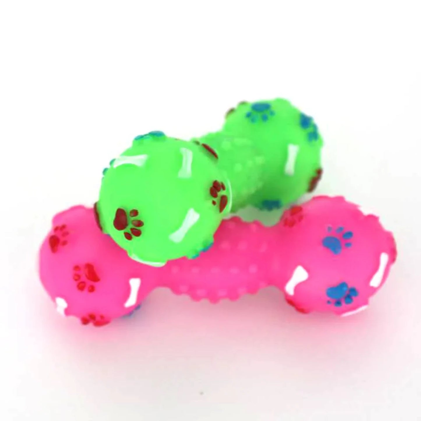 Paw Print Dumbbell Chew Squeaker Non-toxic