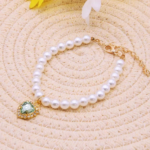 Cat Collar Necklace High Simulation Pearls