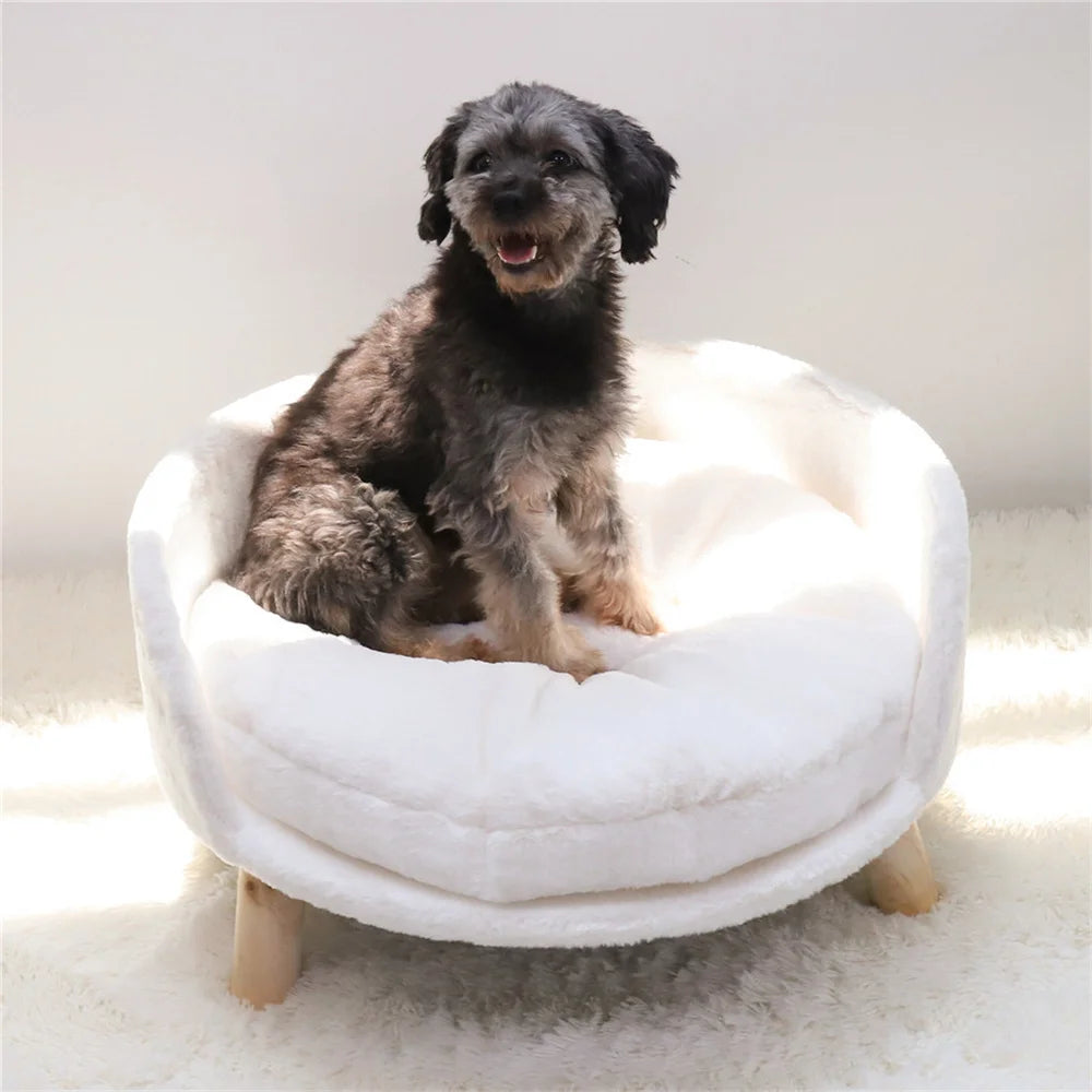 Ultra Soft Elevated Pet Sofa Bed with Waterproof Padded Cushion