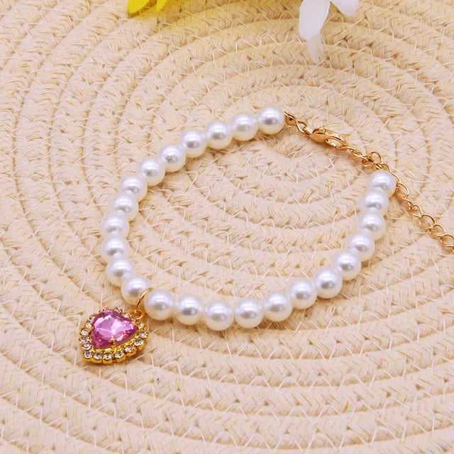 Cat Collar Necklace High Simulation Pearls