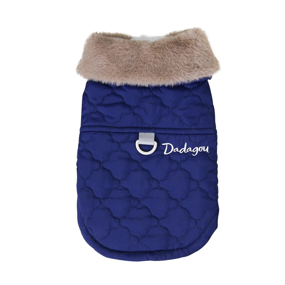 Winter Big Fur Collar Dog Jacket