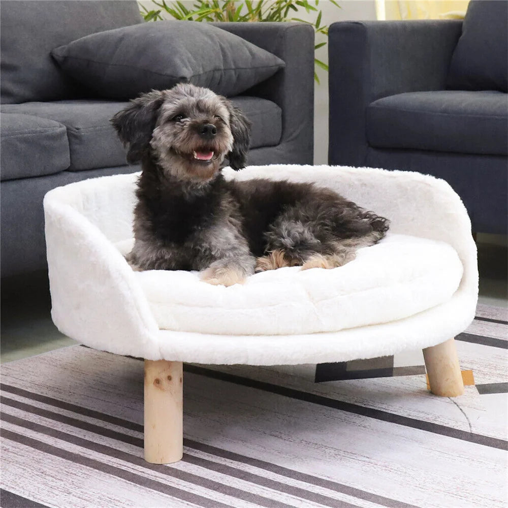 Ultra Soft Elevated Pet Sofa Bed with Waterproof Padded Cushion
