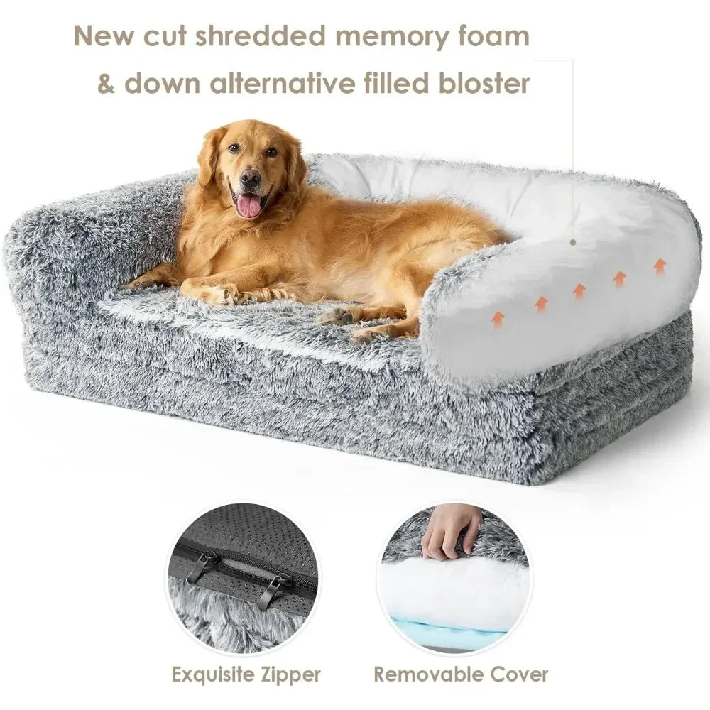 Foldable Human Orthopedic Memory Foam Dog Bed for Adult