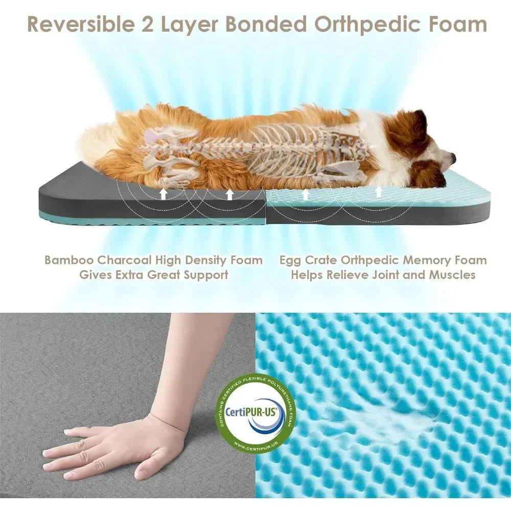 Foldable Human Orthopedic Memory Foam Dog Bed for Adult
