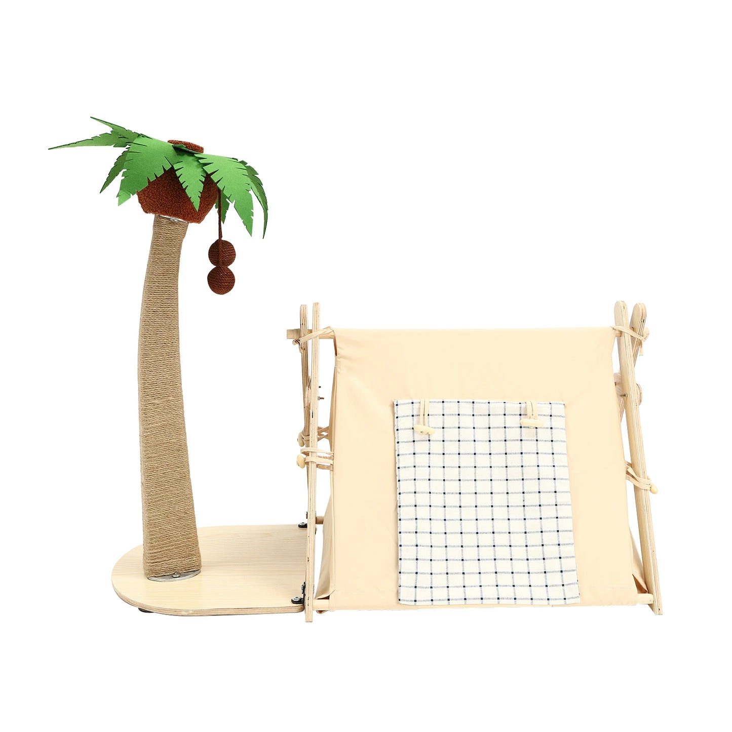 Coconut Tree Tent Scratching Post, House , Cave Bed