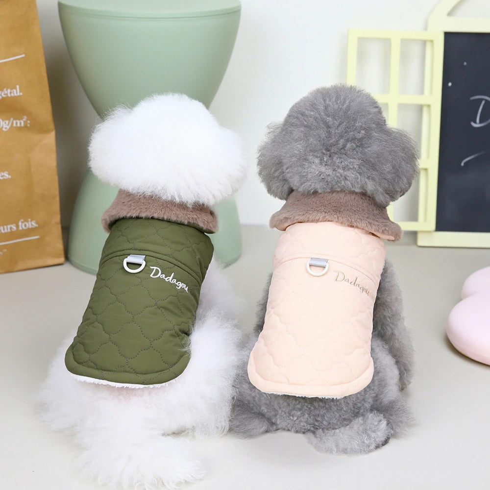 Winter Big Fur Collar Dog Jacket