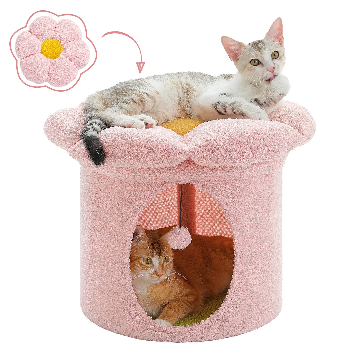 Flower Double-Deck, Large Cat Condo