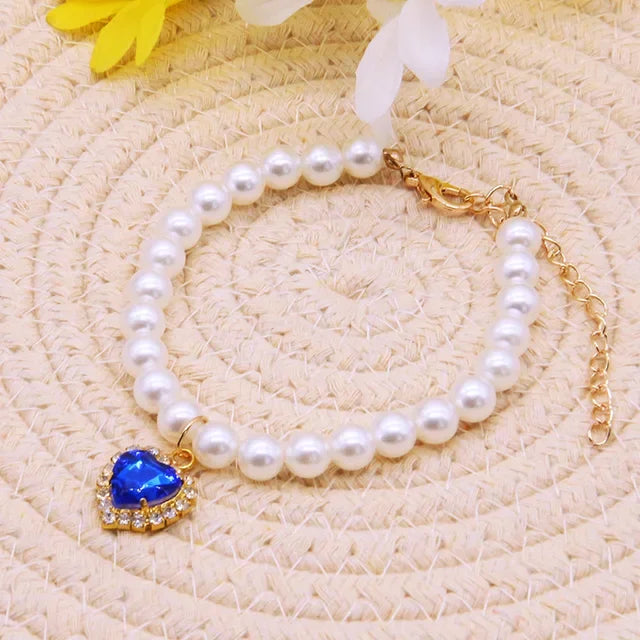 Cat Collar Necklace High Simulation Pearls