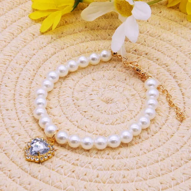 Cat Collar Necklace High Simulation Pearls