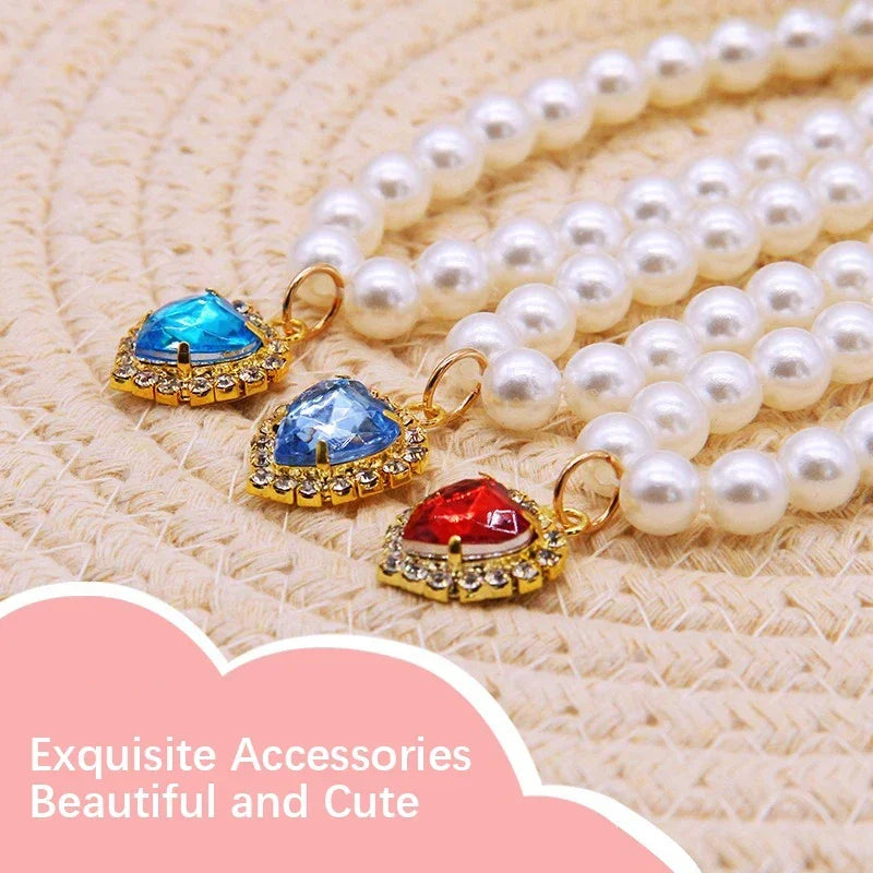 Cat Collar Necklace High Simulation Pearls