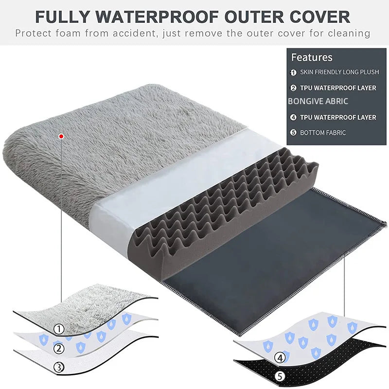 Plush square pet Nest Wave memory foam sofa bed