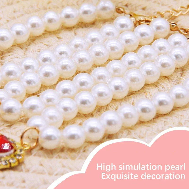Cat Collar Necklace High Simulation Pearls