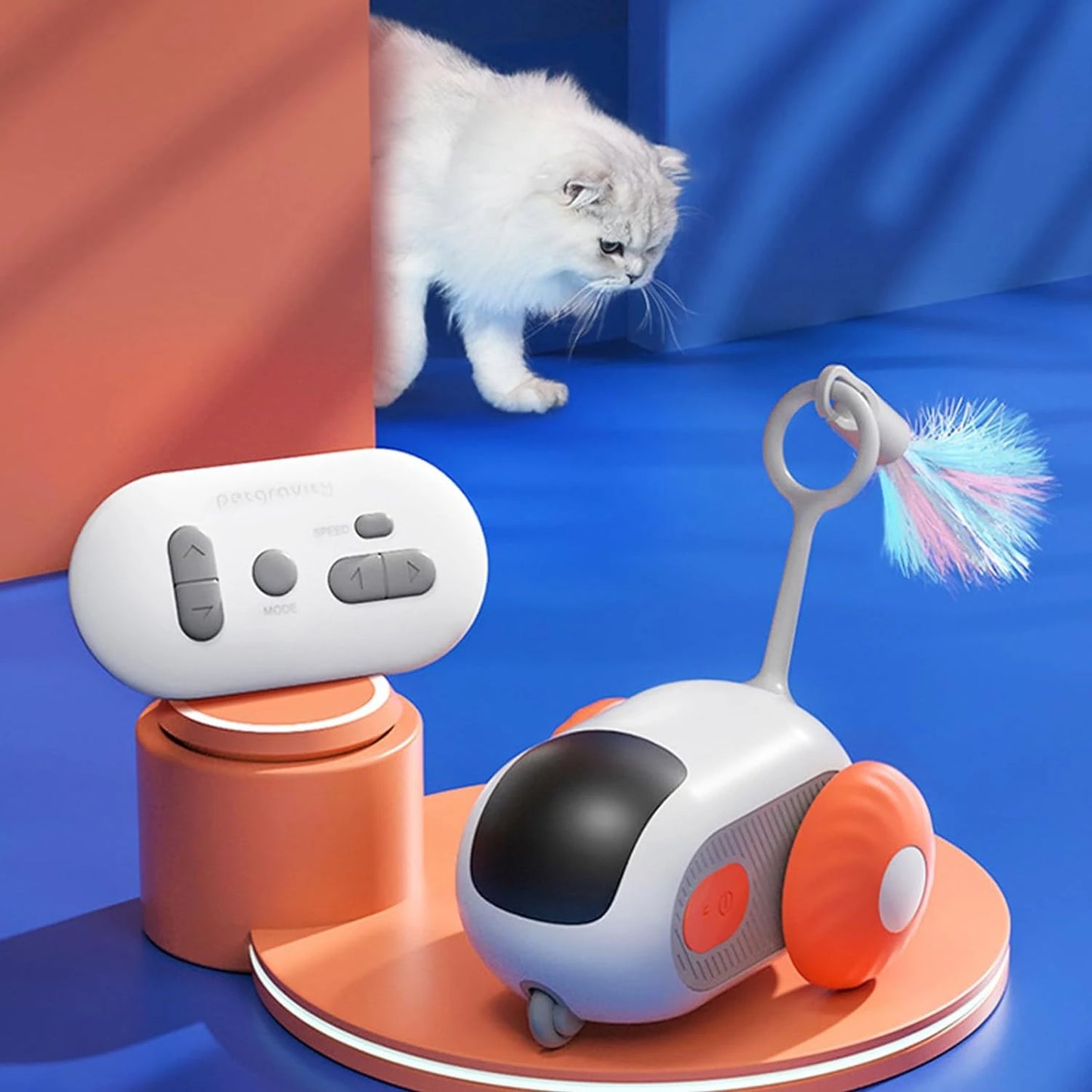 Turbo Tail Remote Control Interactive Cats Toy with Feathers (2 pcs
