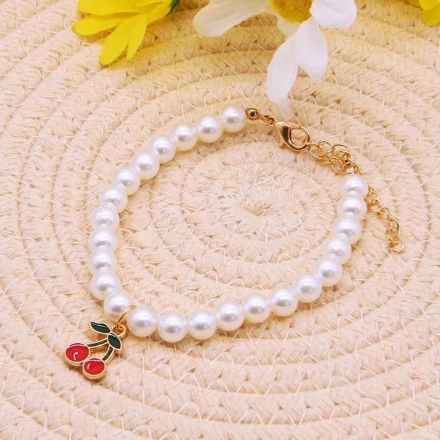 Cat Collar Necklace High Simulation Pearls