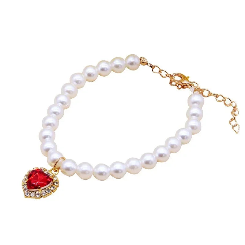 Cat Collar Necklace High Simulation Pearls