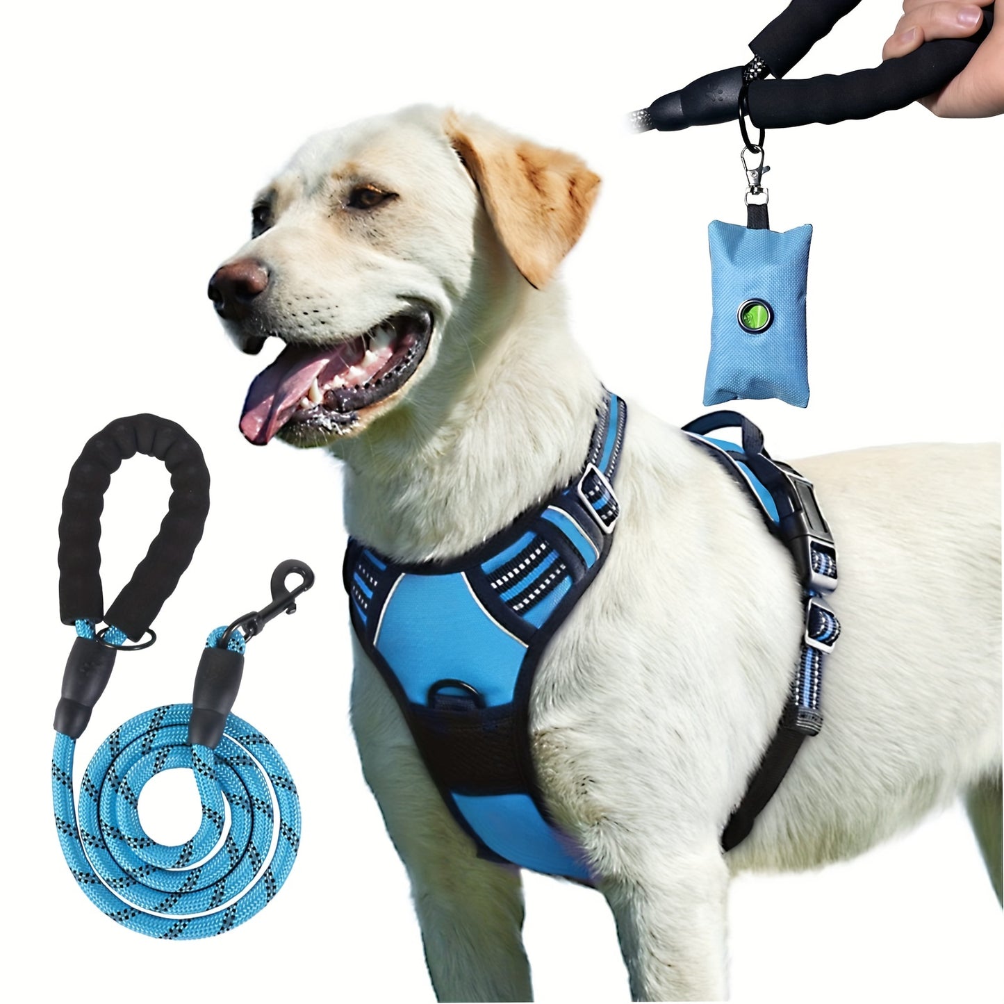 3pcs Escape-Proof Dog Harness Set with Leash