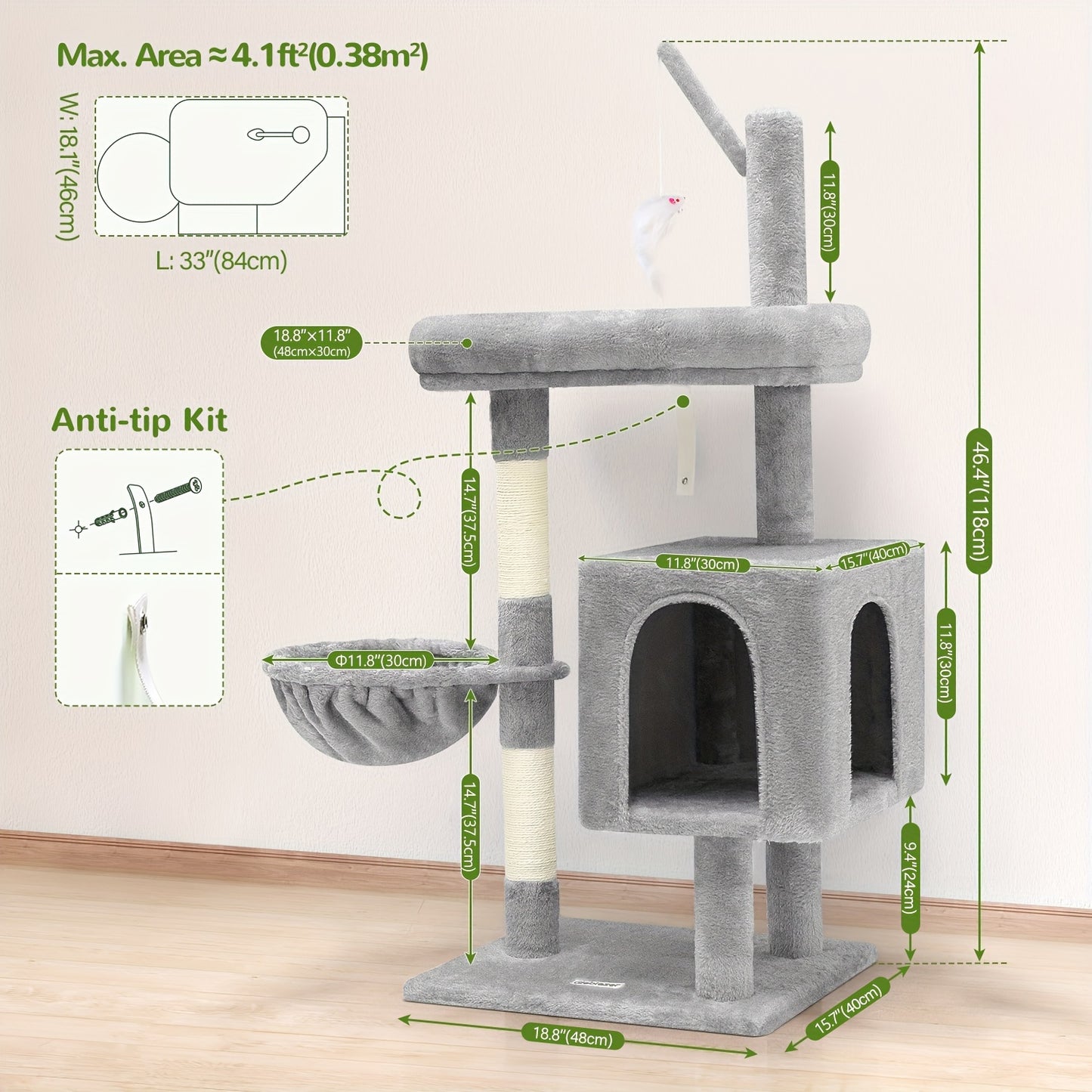 Heavy Duty Fiberboard Cat Tree Tower