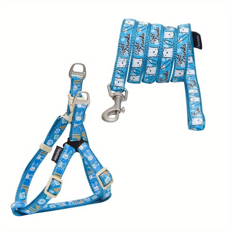Designer Embroidered Pet Dog Leash And Harness Combination