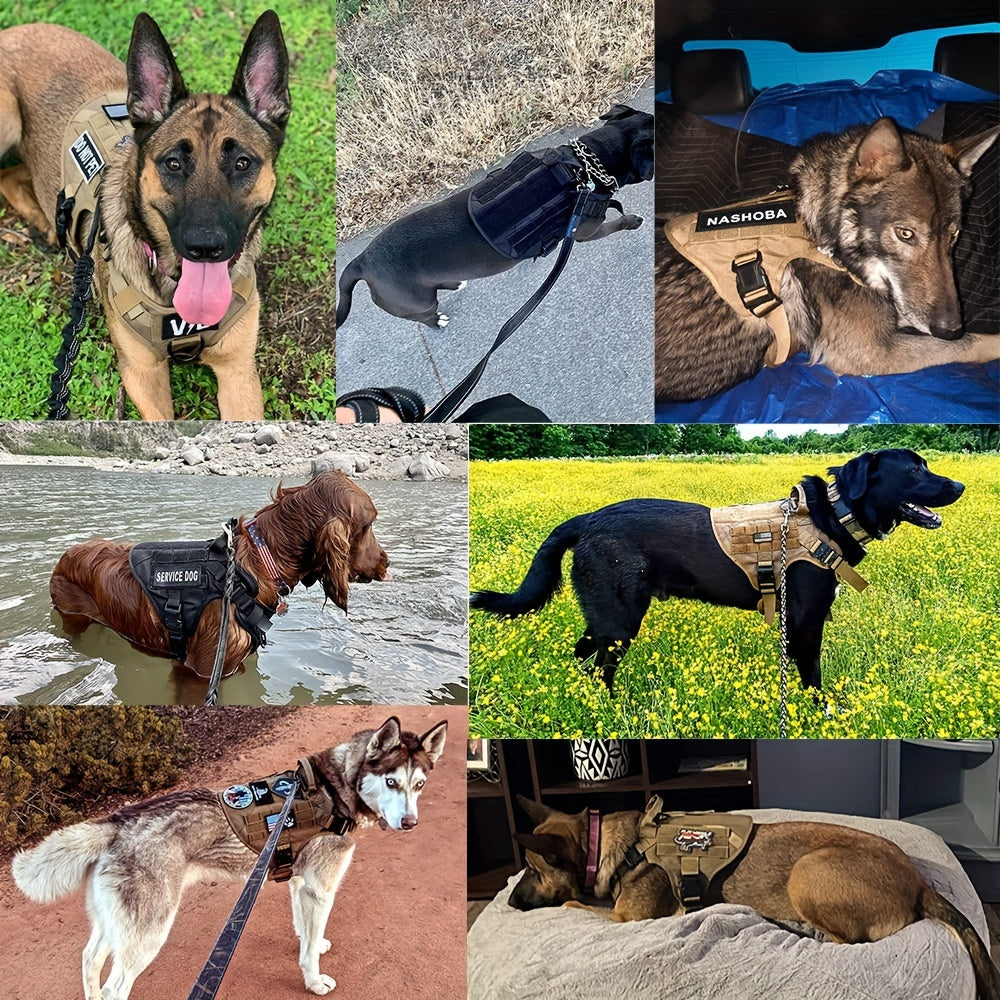 4pcs Tactical Dog Harness and Vest Set