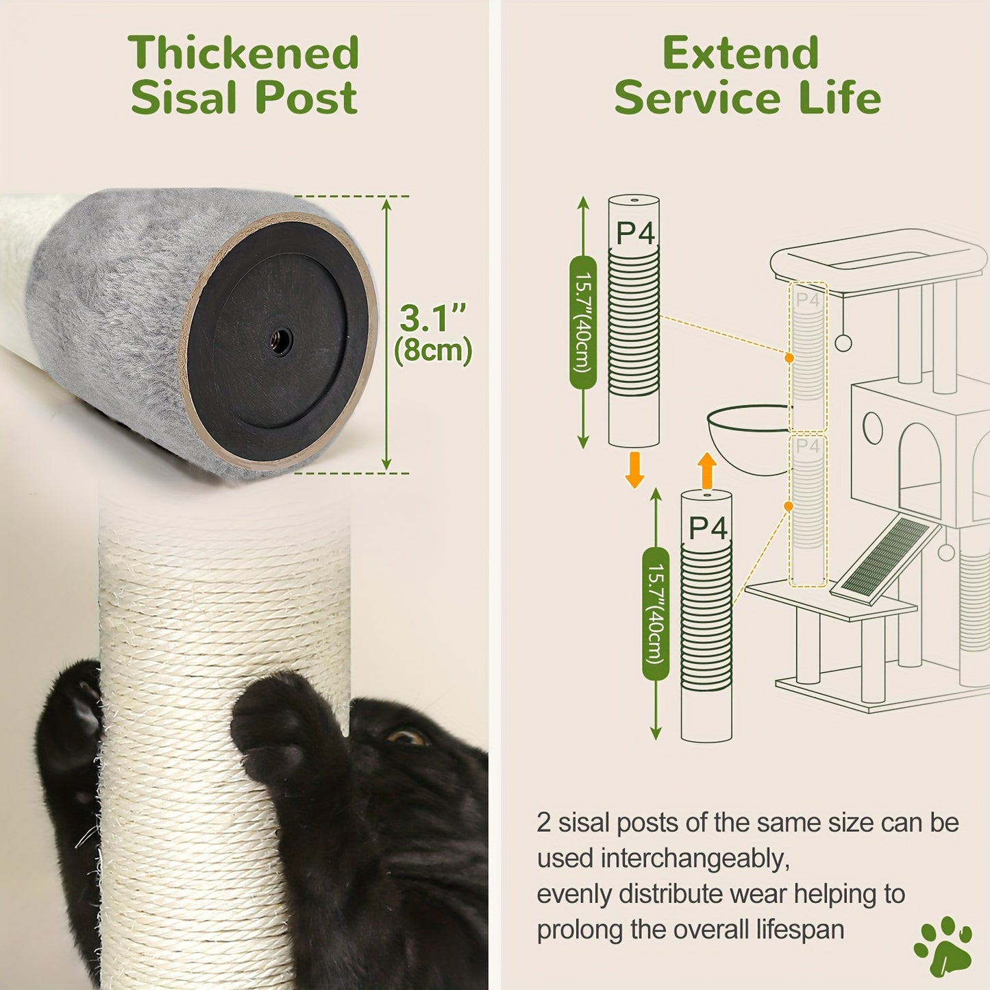 Heavy Duty Fiberboard Cat Tree Tower