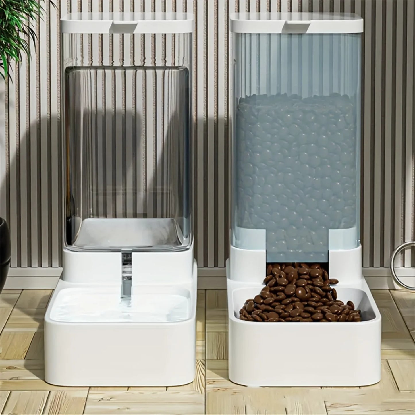Easy-Refill Automatic Pet Feeder & Water Dispenser Combo