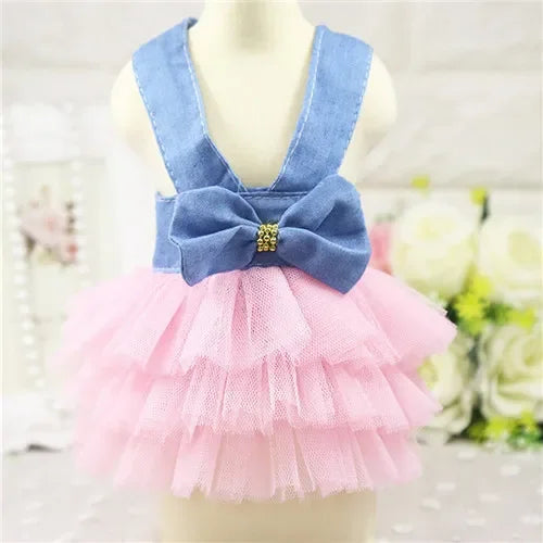 Sling Dog Dress Summer Lace Tullle