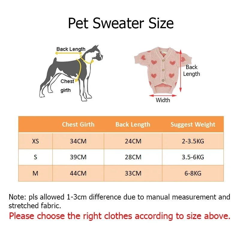 Dog Sweater Cat Clothes Small Large Warm