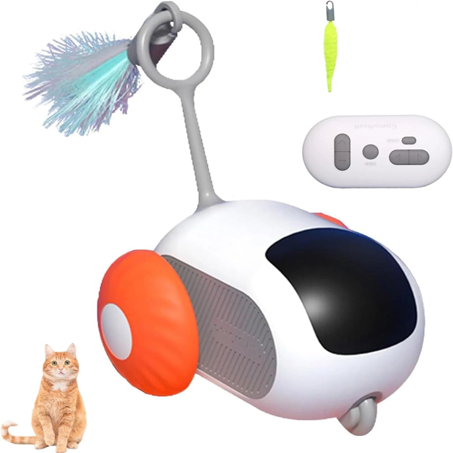 Turbo Tail Remote Control  Interactive Cats Toy with Feathers (2 pcs