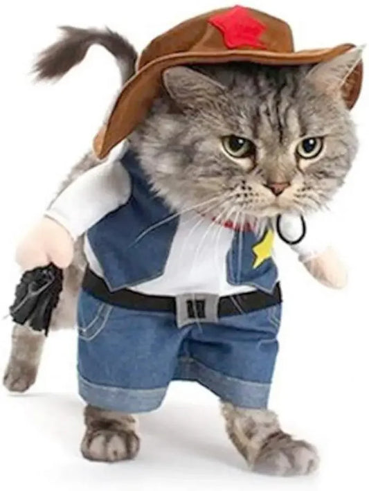 Dog Cat Costume Cowboy Clothes