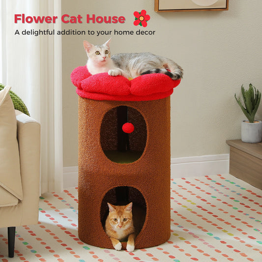 Flower Double-Deck, Large Cat Condo