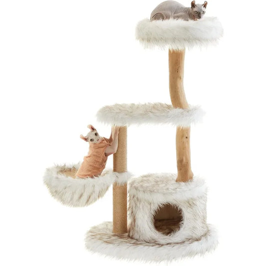 Luxury Cat Condo with Scratching Post, Perch, Cave, Basket