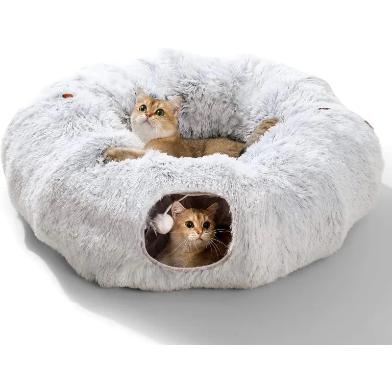 Plush Winter Cat Tunnel for Indoor Cats