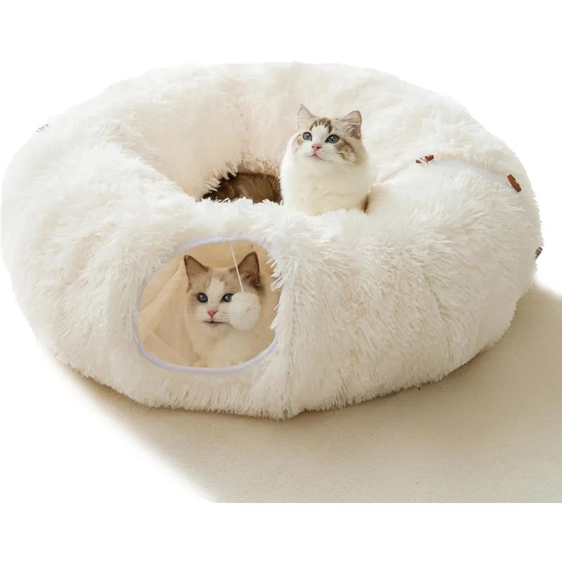 Plush Winter Cat Tunnel for Indoor Cats