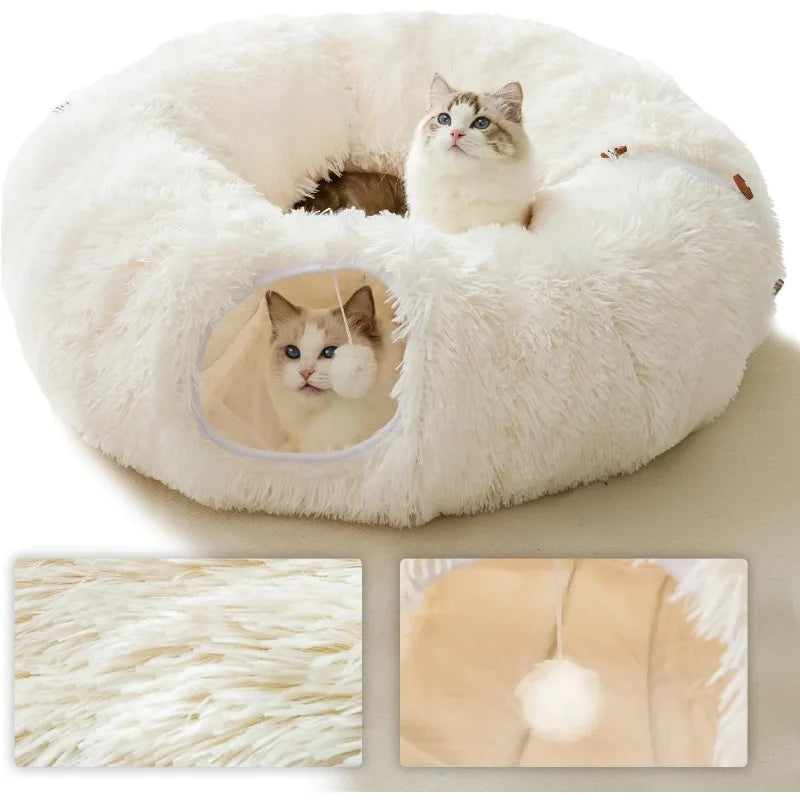 Plush Winter Cat Tunnel for Indoor Cats