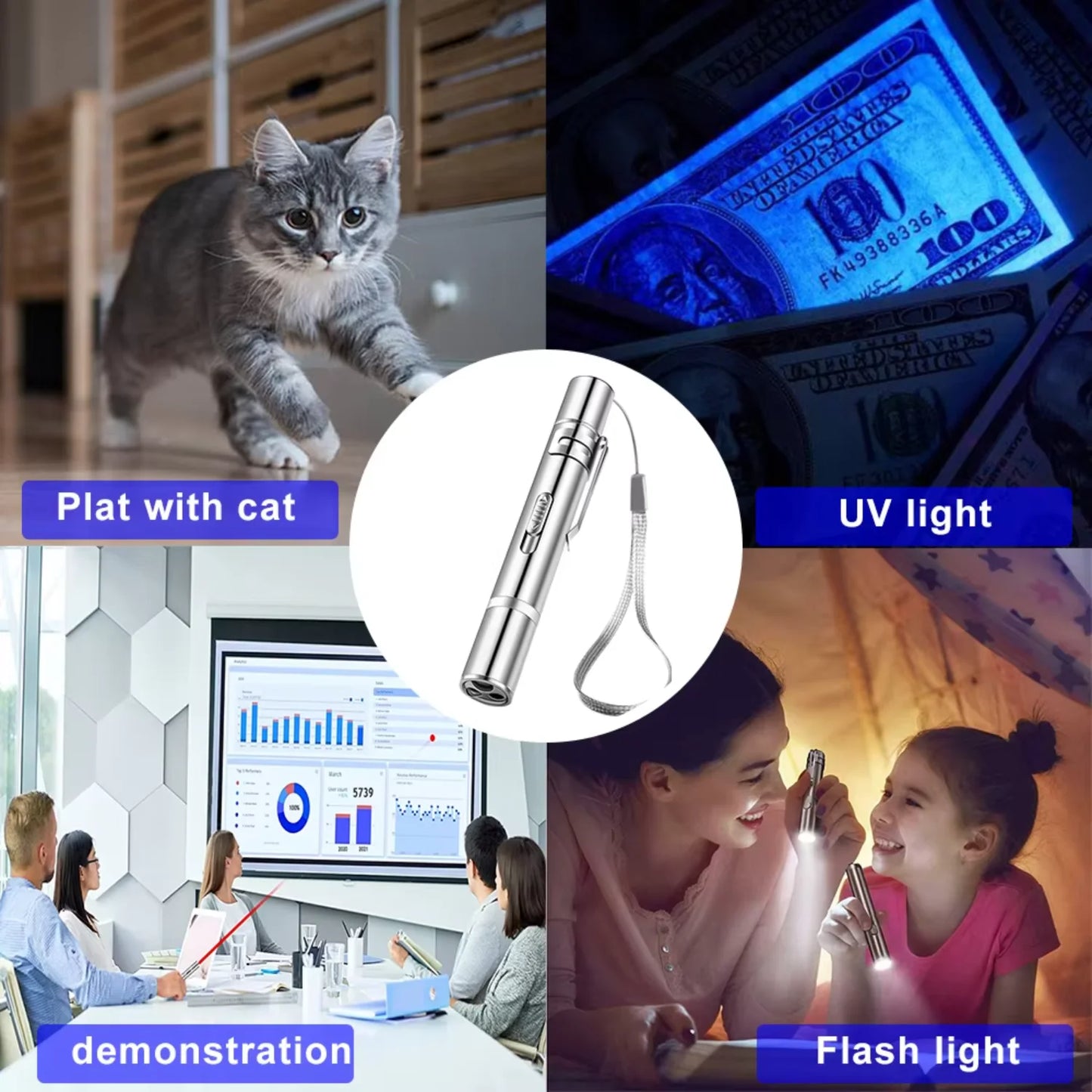 Interactive Rechargeable Pointer Cat Toy