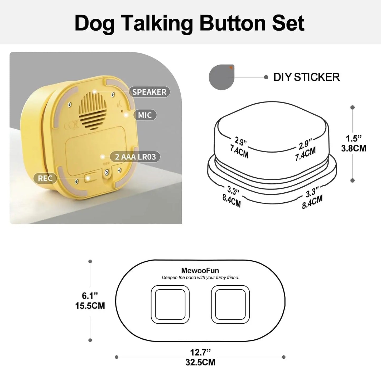 Voice Recording Pet Training Buttons with Pad